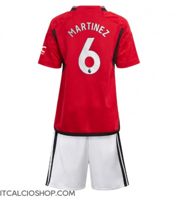 Manchester United Lisandro Martinez #6 Prima Maglia Bambino 2023-24 Manica Corta (+ Pantaloni corti)